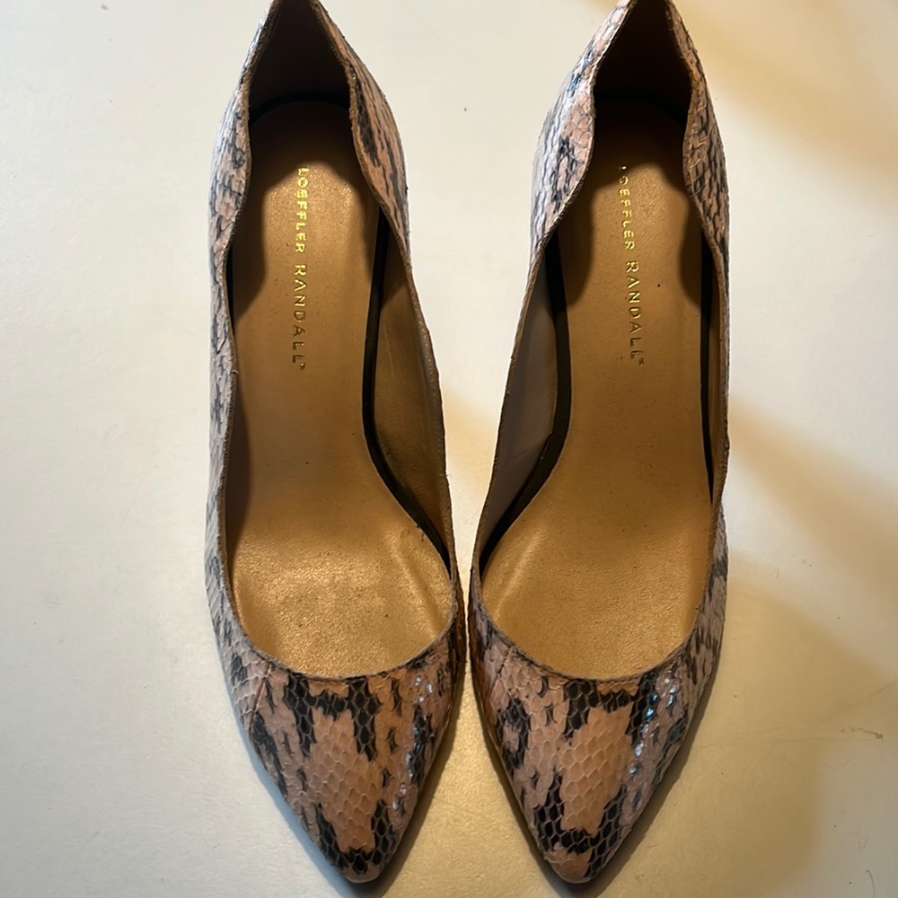 Loeffler Randall snake print heels